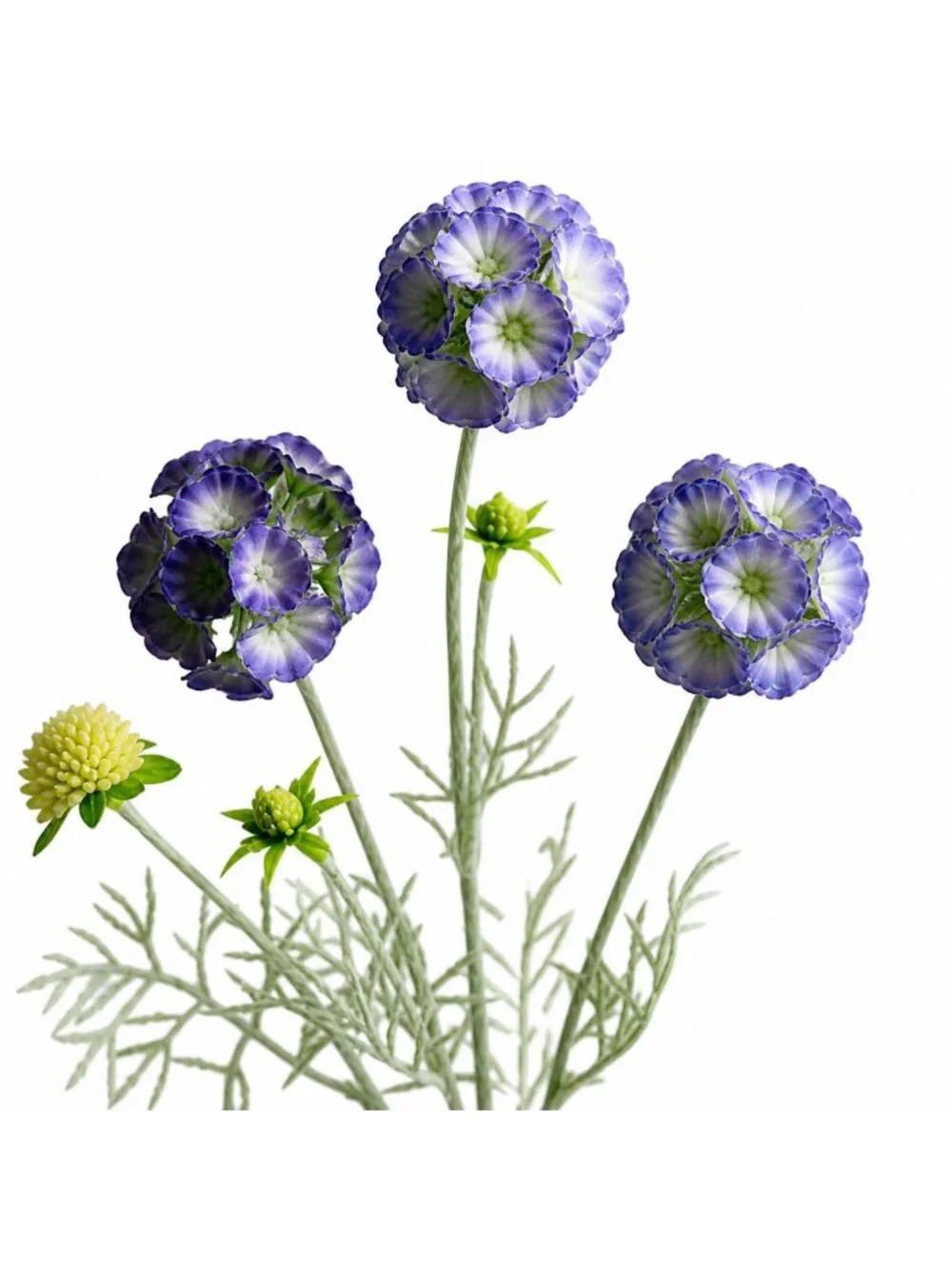 Artificial Scabiosa Flower Stems Purple Blue Large